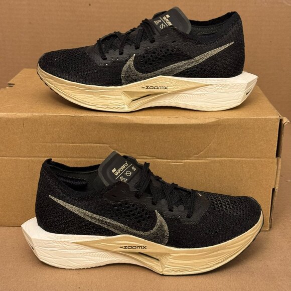 Nike ZoomX Vaporfly NEXT% 3 Women’s Size 7.5 Black Metallic Gold Running Shoes - Picture 2 of 9